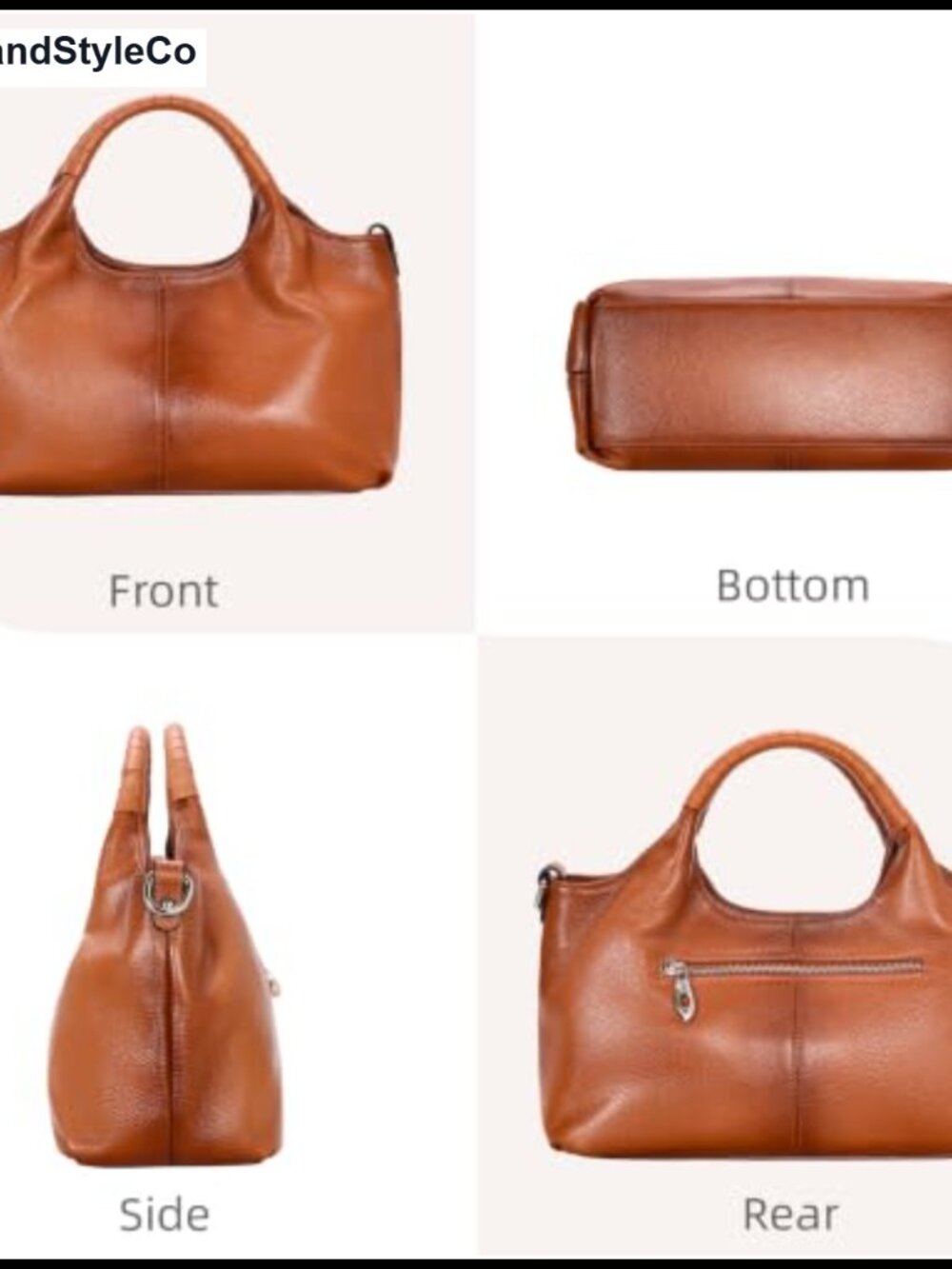 Genuine Leather Satchel Crossbody Shoulder Bag Hobo Tote Purse - Picture 4 of 6